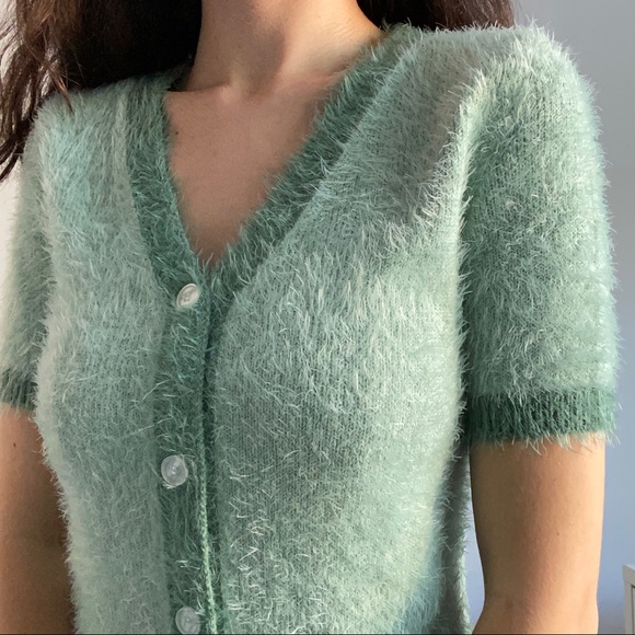 Fuzzy Button Front Mini Dress - Picture 4 of 7